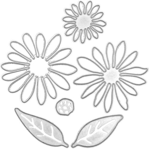 Metal Cutting Dies Chrysanthemum And Leaf DIY Mold Childrens Puzzle Flower Carbon Steel Knife Mold Childrens Puzzle