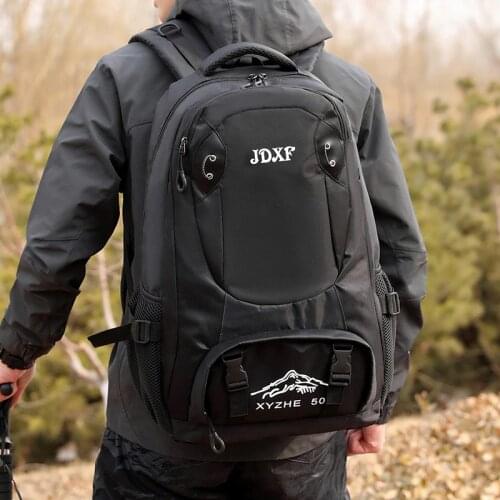 50L Fashion Mens Backpack Oxford Cloth Large Capacity Sports Travel Backpack Waterproof And Wear-resistant Outdoor Hiking Bag