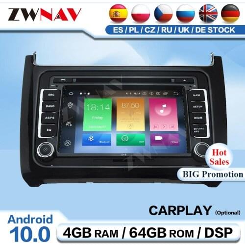 Carplay 2 Din Android 10.0 Screen Multimedia For Volkswagen Polo 2015 2016 2017 Radio Receiver Audio Stereo Player GPS Head Unit