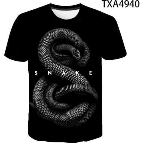 New Summer snake Tshirt Men Women Children Bird Owl 3D Printed T-shirt Cool Boy Girl Kids Short Sleeve Tops Cool Tee Women Men