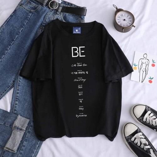 New Kpop Bangtan Boys Summer Cotton Short Loose Ins Loose Korean Version T-shirt Print Pattern Casual Graphics O-Neck Cheap Tops