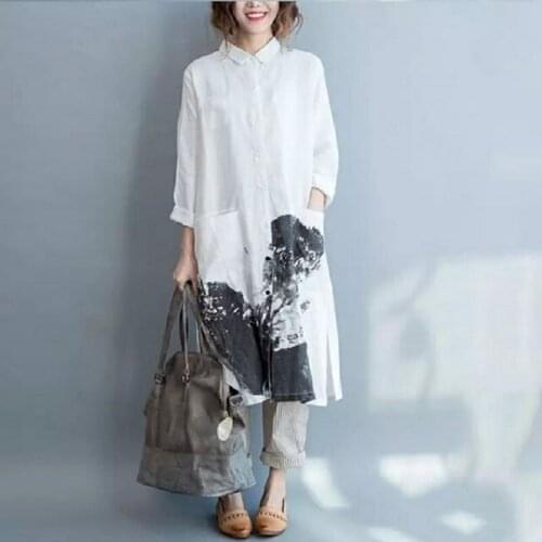 New womens shirts woven womens blouses womens clothing european clothing women one size clothing cotton linen shirts