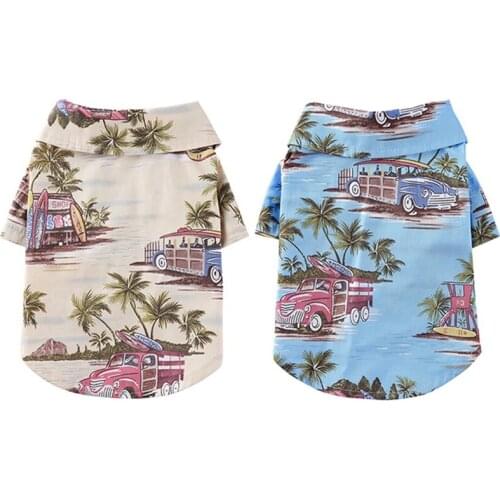 Dog Clothes Wear Breathable Soft Comfortable Fashion Cute Print Casual Pet Shirt Short Sleeve Dog Blouse for Chihuahua