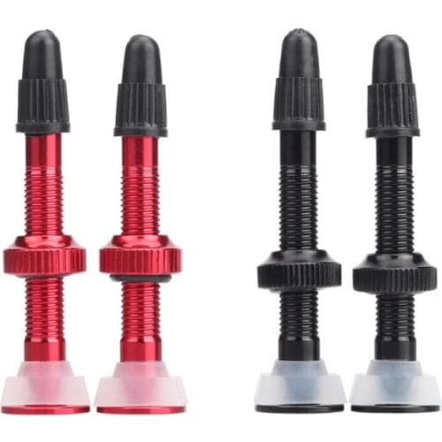 WholeSale 100pcs/lot 40mm Tubeless Presta Valve Stem Core Bicycle Mountain Bike Universal Colorful Bicycle Tire Core Accessory