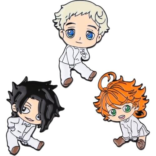 PF642 Dongmanli Japanese AnimeThe Promised Neverland backpacks Lapel Pins Enamel Pins and Brooches Badge Kids for Gifts