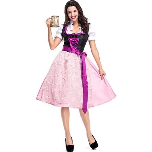 Sexy Women Germany Oktoberfest Beer Girl Heidi Costume Bavarian Halloween Party Beer Maid Wench Dirndl Dress