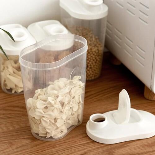 Clear Plastic Cereal Nut Food Sealed Storage Tank Kitchen Container with Lid