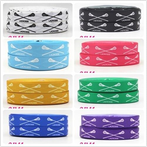 Q&N ribbon 16mm 22mm 25mm 38mm 50mm 75mm lacrosse printed grosgrain ribbon webbing 50yards/roll for hair tie free shipping