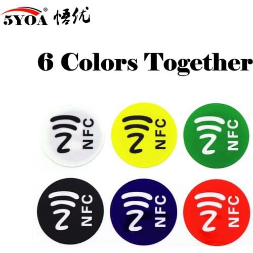6pcs/lot NFC Tags Stickers NTAG213 NFC tags RFID adhesive label sticker Universal Lable Ntag213 RFID Tag for all NFC Phones