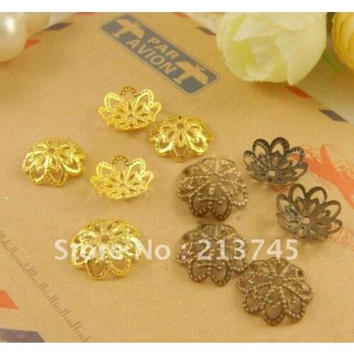 10mm Gold Plated Llittle Eight Leaves Mental Beads Cap Jewelry Cap Findings(can choose color)