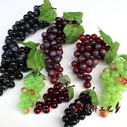 Special simulation grapes with cream plastic handle false Grape fruit shoot props Home Decoration