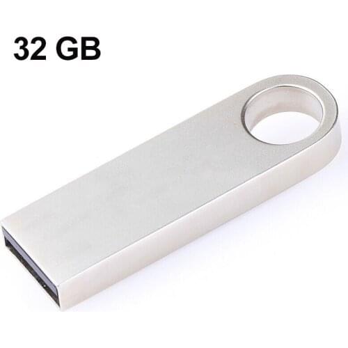 Techkey - Usb Stick 32 Gb Metal Flash Disk Small Se9 Neutral Usb Flash Disk Silver Color Novelty Gift Idea