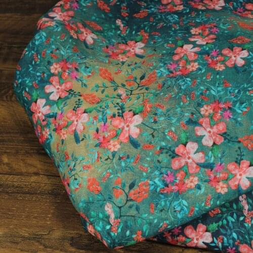 High quality pure ramie fabric High-end high-quality Gown Dress tissu material Beautiful print tissus