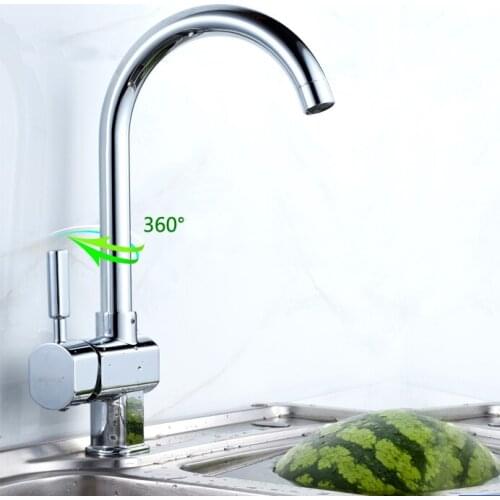 X8057K1 - Luxury Deck Mounted Chrome Finish Brass Material Kitchen Mixer Kitchen Tap