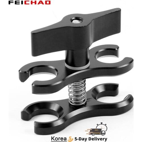 Two-Hole Butterfly Clip Clamp Light Arm Tripod Holder Mount Adapter Ball Head Sports Action Camera Bracket Diving Accessories