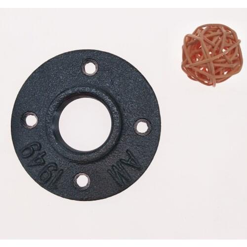 1pcs DN15 Floor Flange Black Cast iron Industrial Flange Wall Base Pipe Support Base 4 Holes Floor flange