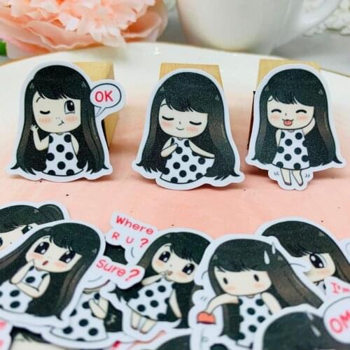 38 pcs cut girl sticker for kid homemade book stickers on laptop / decorative scrapbooking