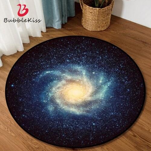 Bubble Kiss 3D Round Rug Starry Sky Home Carpets For Living Room Decoration Teenager Door Mat Carpet Bedroom Non-Slip Area Rugs