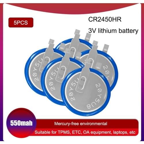 5pcs Maxell Original CR2450HR 3V button battery Car tire pressure monitoring battery CR2450 High temperature resistance