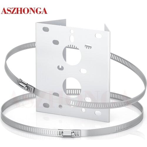 ASZHONGA Metal Pole/Column Mount Loop Bracket 20CM PTZ Corner for 4.5/7 Inch CCTV Outdoor Security IP Camera