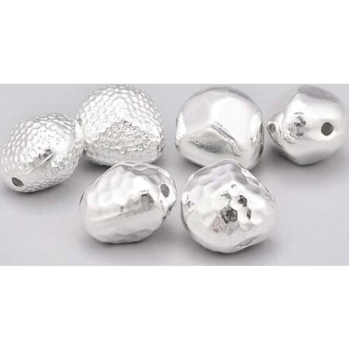 15MM 925 Sterling Silver Concave Convex Spacer Beads DIY Bracelet Handmade Thai Silver String irregular shape Bead Accessories