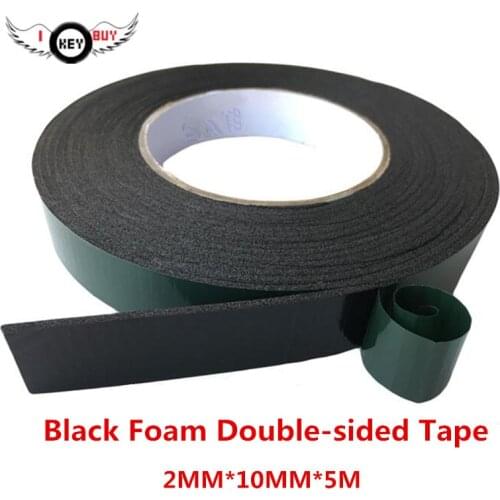 2pcs 5 meters *10mm Width Thick Black Foam Double-sided Tape Green Film PE Sponge Foam Car Nameplate Advertising Tape Wholesale