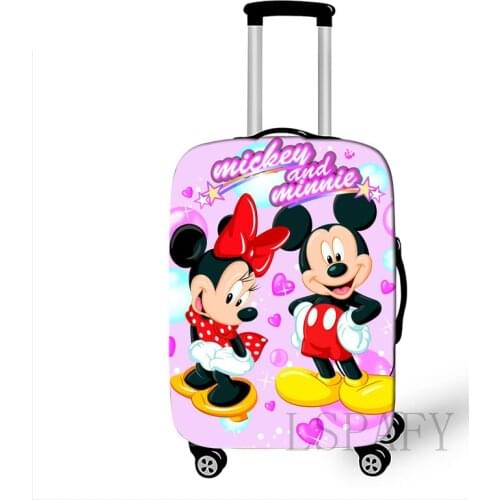 Elastic Luggage Cover Minnie Mouse Suitcase Protector Fit 18-32 Suitcase Cute cat Dog Styles Soft Travel accessories