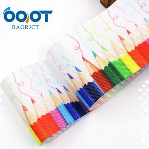 I-18428-42,3 inch 75MM flowers Printed grosgrain ribbon, DIY handmade Hair accessories Material wedding gift wrap