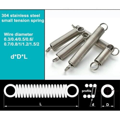 FUMAO Custom made metal extension spring with hooks,1.5*12*35-100(mm) 1PCS