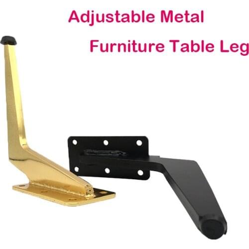 Bending Height Adjustable Metal Furniture Legs Gold Black Square Cabinet Table Legs for Sofa Feet Foot Bed Riser Accessories