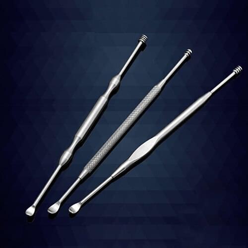 Stainless Steel Silver Earpick Wax Remover Curette Cleaner Health Care Tool Ear Pick 3 Kinds of Handle Design Newest