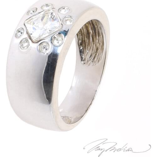 Ring Rhodium and Swarovski crystal ROD2ZIRC Collection CROWN