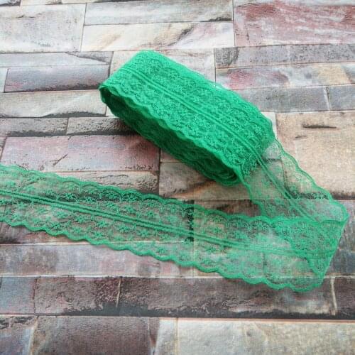 Beautiful Green 10 Yards 45mm Width Net Embroidery Lace Bilateral DIY Jewelry, Clothing, Wedding, Sewing accessories