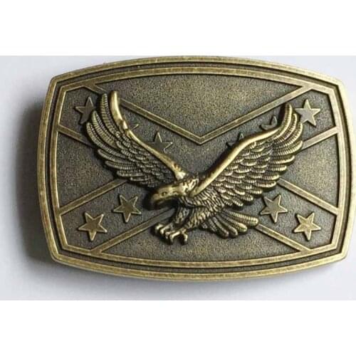 Hot Sale Rectangular Bronze Color Western Flying Eagle Belt Buckle suitable for 4cm wideth belt with continous stock