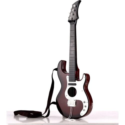 Muslady Children Simulation Bass Guitar 4-String Mini Musical Instrument Educational Guitar Bass Toy for Kid Beginners 19 inches