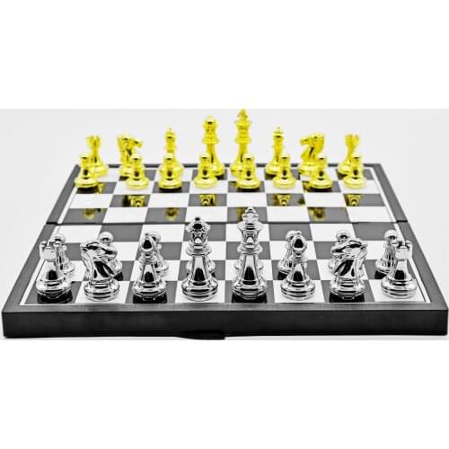Set Gold Chess Game Design Storage Box Gift Travel Luxury Chess Game Table Figures Metal Juegos De Mesa Family Game DL60XQ