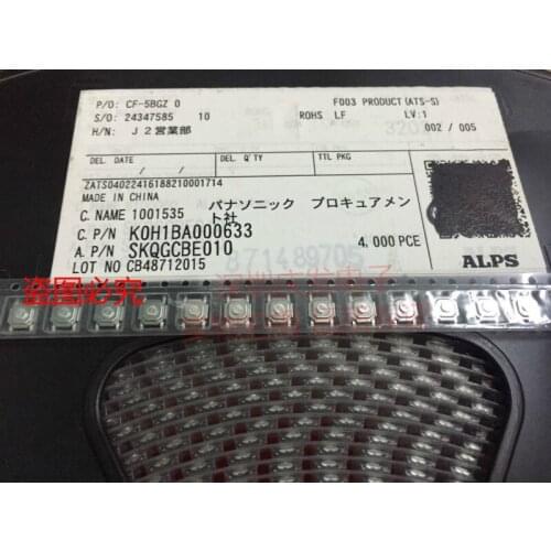 Original new 100% touch switch SKQGCBE010 key switch 4*4*1.5 SMD switch 500000 times life