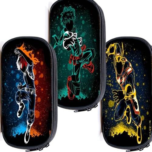 My Hero Academia Deku Pencil Bag for Boys Girls Make Up Bags Primary School Supplies All Might Cosmetic Case Storage Bags Purse