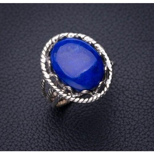 StarGems Natural Lapis Lazuli Handmade 925 Sterling Silver Ring 7.75 D7983