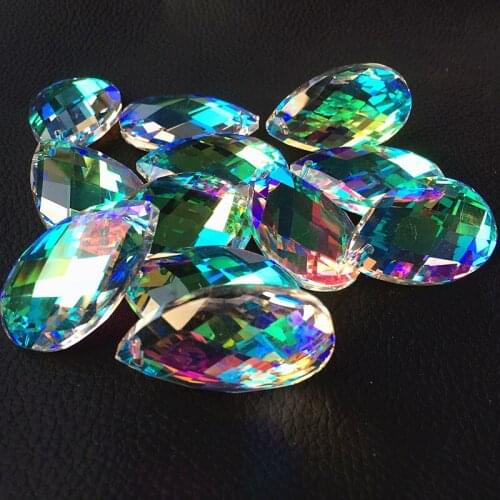 Top quality 100pcs/lot 38mm clear AB crystal faceted waterdrops pendants for chandelier parts/wedding/party suncatcher decor