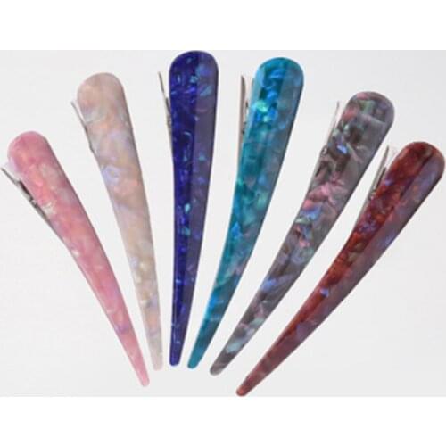 Large Bright Colorful Barrette Horn Hair Clip Acrylic Long Stick Hairpins Shower Makeup Ponytail Holder Hair Claws Clamp New