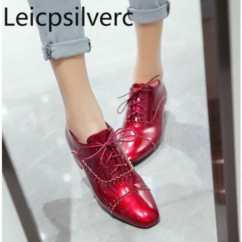 Pumps Spring and autumn new style fashion Square head Shallow mouth Lace-up Thick heel mid heel Womens shoe plus size 33-44