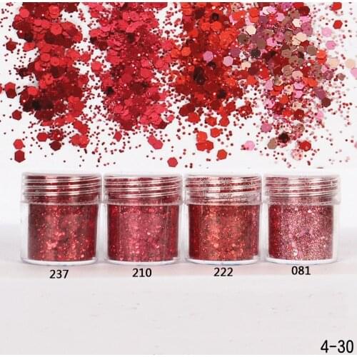 Nail Art 1Jar/Box 10ml Wine Red Colors Mix Nail Glitter Powder Sequins Powder for Nail Art Decoration Scrapbooking Sequins