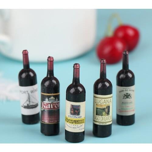 10Pcs Mini Wine Bottle Set With Box Simulation Drinks Model Toys For Doll House Decoration Dollhouse Miniature Accessories