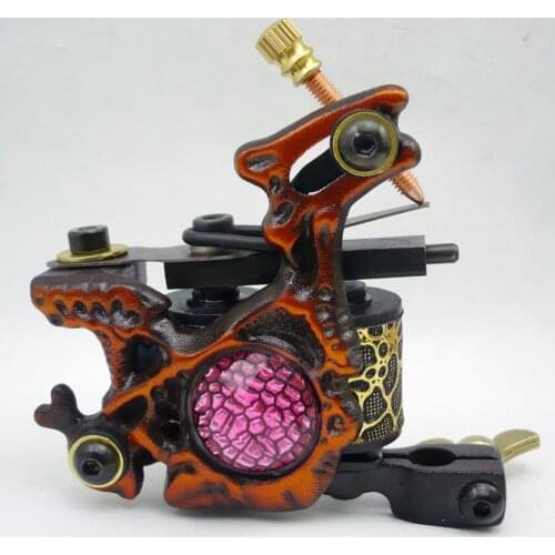 10Pcs/lot Pro Casting Iron Tattoo Machine 10 Wraps coil stainless steel Tattoos Body Art Gun Coil Machine LPC-ITM-7047-4D