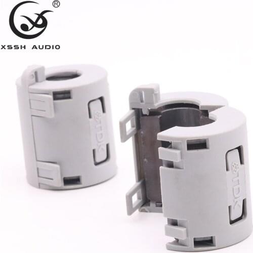 10pcs High End XSSh audio YIVO black Magnetic Snap-on emc line ferrite core rf filter RFI EMI Noise Suppressor Cable Clip