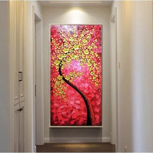 100% Hand painted oil painting Home Decoration high Quality Modern Canvas knife painting flower pictures Art DM1901815