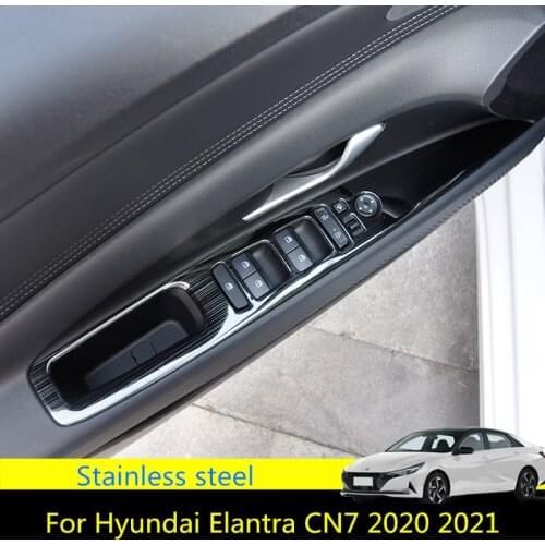 For Hyundai Elantra CN7 2020 2021 Car Styling Accessories LHD Armrest Window Switch Lift Cover Interior Modification Trims