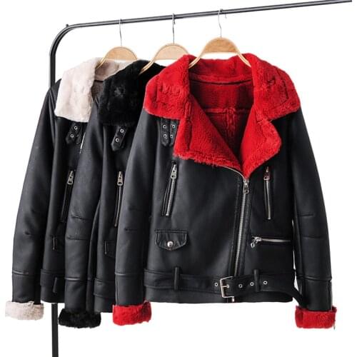 ASECEEDS Women's Leather Jackets With Fur