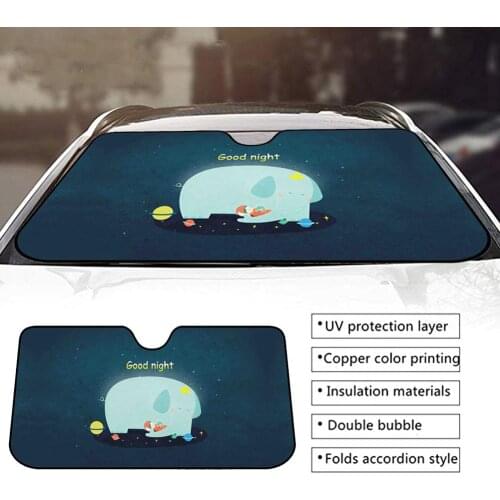 Car Windshield Sun Shade Universal Fit 5 Layer Thickened Cartoon Car Sunshade Keep Your Vehicle Cool UV Sun Heat Reflector For S